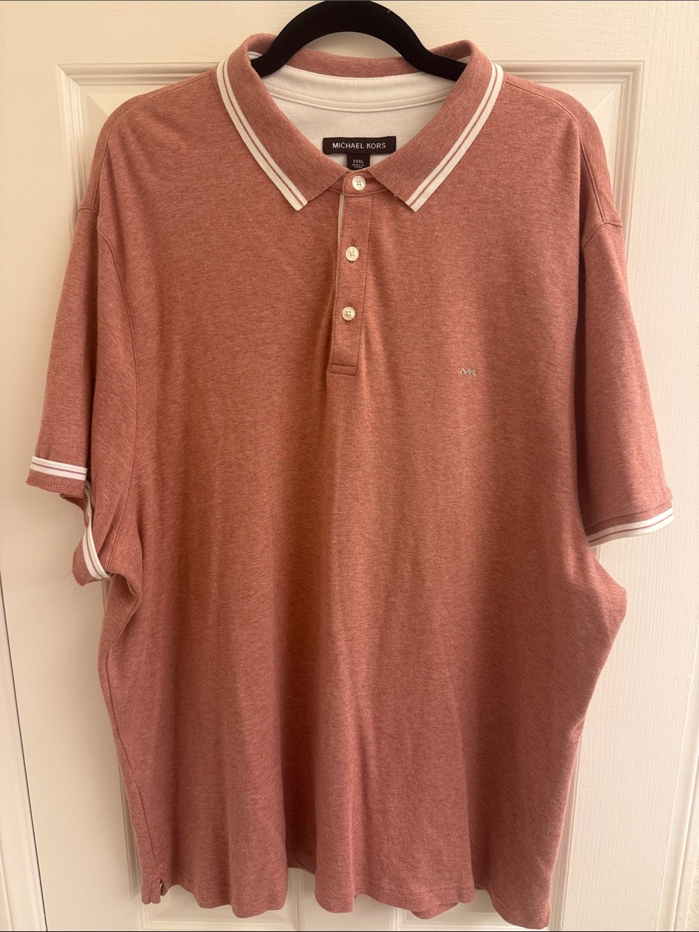 Michael Kors Men's Polo in Dusty Rose with White Trim